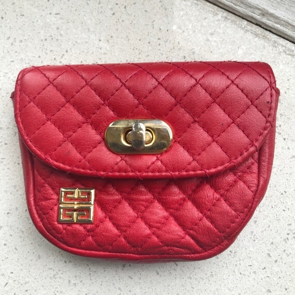 Givenchy Handbags - GIVENCHY RARE Red vintage 90s waist belt bag